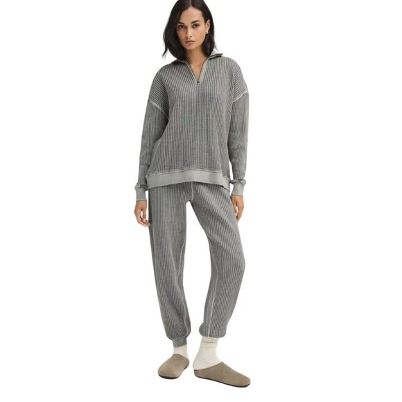 NWT MATE the Label Organic Waffle Relaxed Jogger – Forest Green – Size Large - Picture 2 of 10